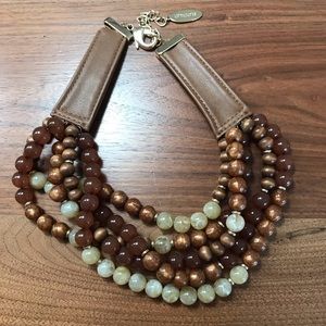 Chico’s Tan/Cream bead necklace.